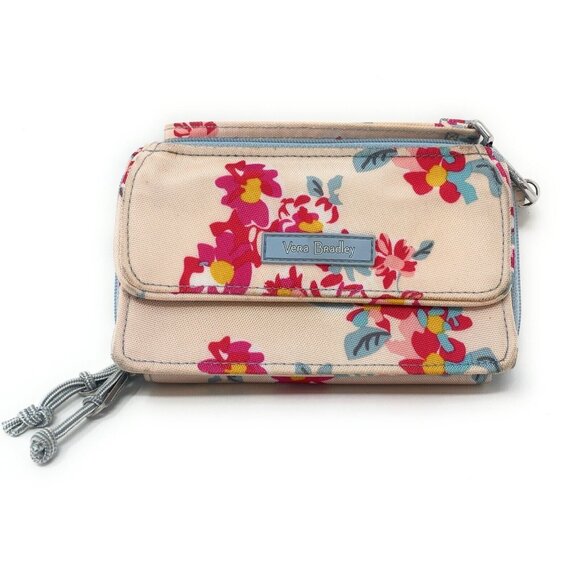 Vera Bradley RFID All in One Wristlet Wallet Tossed Posies Pink - Picture 1 of 5